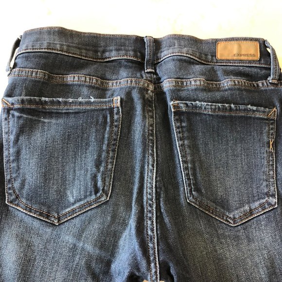 Express Distressed Stretch Mid-Rise Legging 6 Reg - Picture 3 of 3